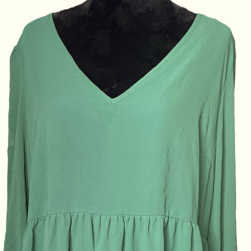 Shein Curve Green V-Neck Dress, 3X - Picture 4 of 10